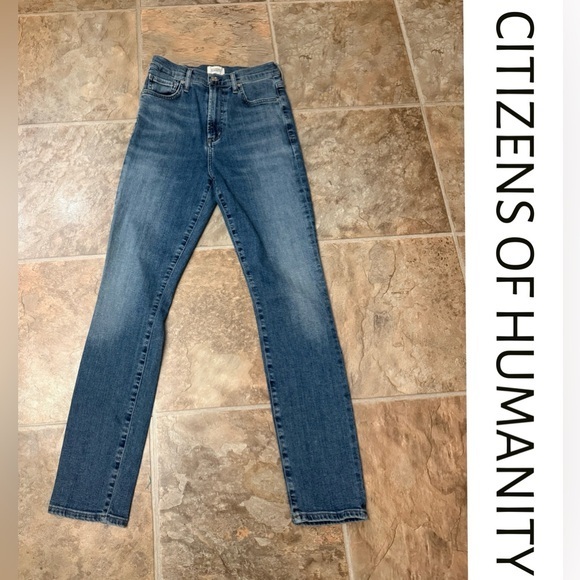 Citizens Of Humanity Denim - Citizens of Humanity Olivia High Rise Skinny Straight Jeans Sz 25 Medium Wash